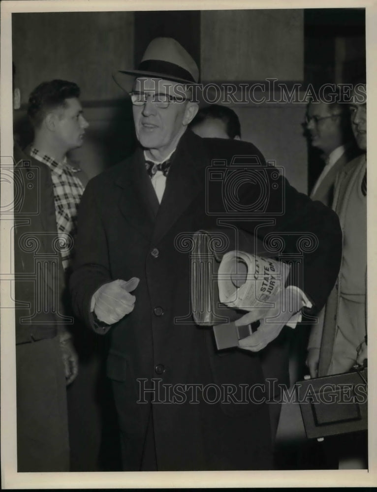 Judge Blyther Leaving Courthouse With Newspaper  - Historic Images