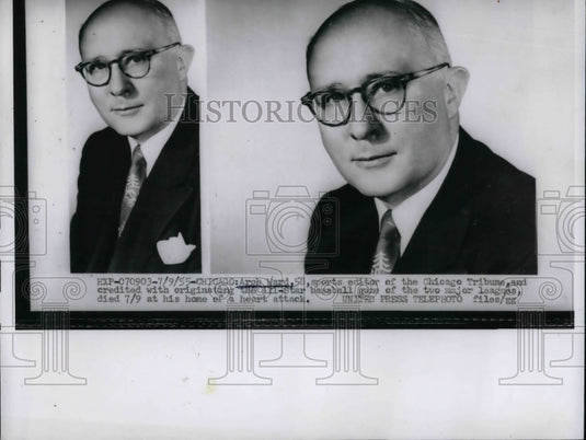 1955 Arch Ward, sports editor of the Chicago Tribune  - Historic Images