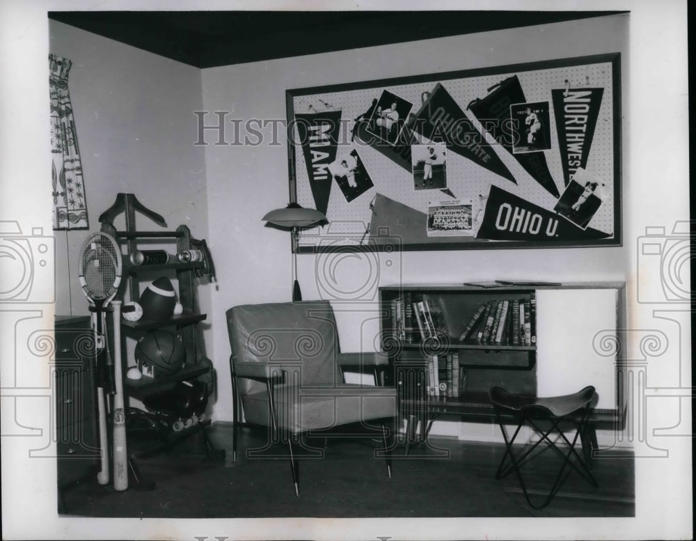 1955 Home Safety entertainment room  - Historic Images