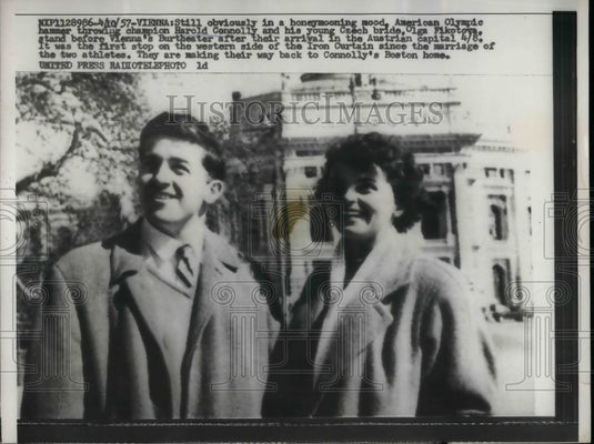 1957 Harold Connolly and his Czech Bride Olga  - Historic Images