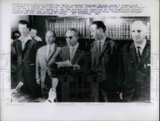 1962 Mohammed Khidder, Krim, Boudiaf, Hadj  - Historic Images