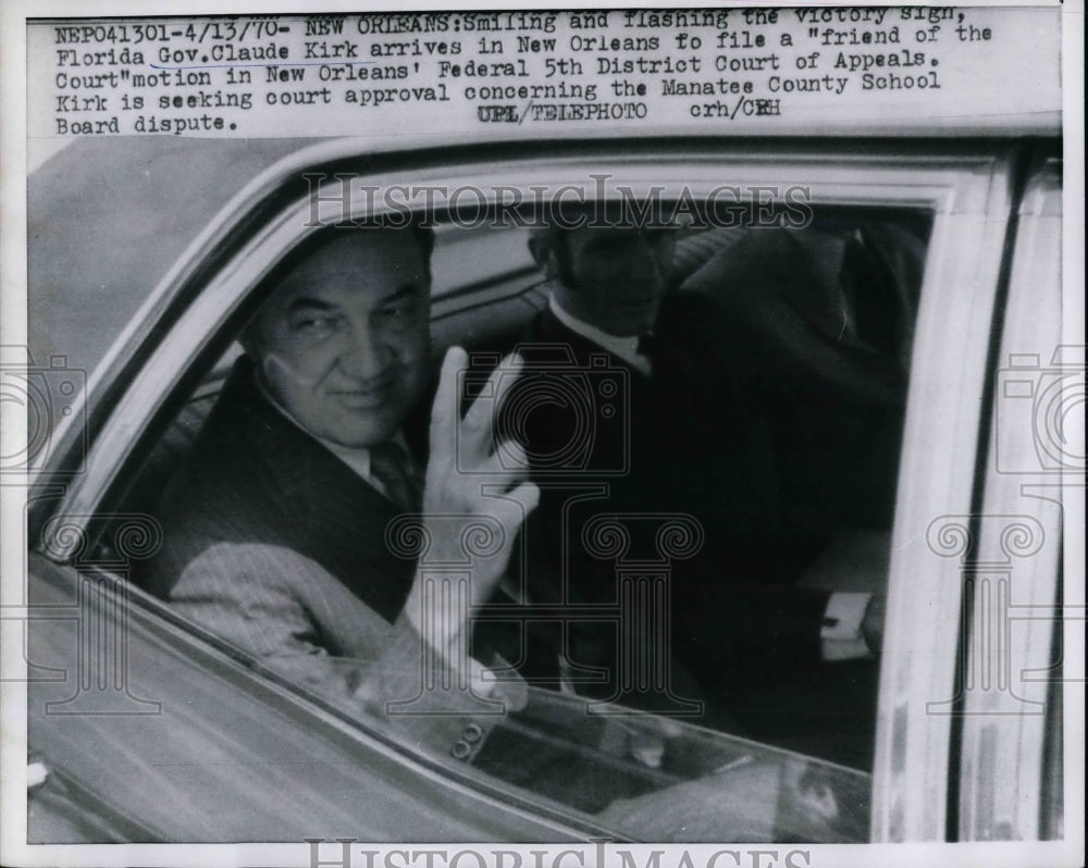 1970 Press Photo Florida Gov. Claude Kirk arriving in New Orleans - nea60374 - Historic Images