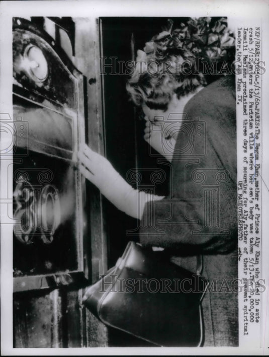 1960 Press Photo The Begum Khan Mother of Prince ALy Khan who died in Crash - Historic Images