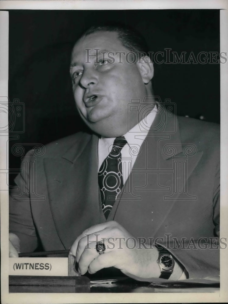 1947 Press Photo John Lewis, as a witness in front of the House Subcommittee.-Historic Images