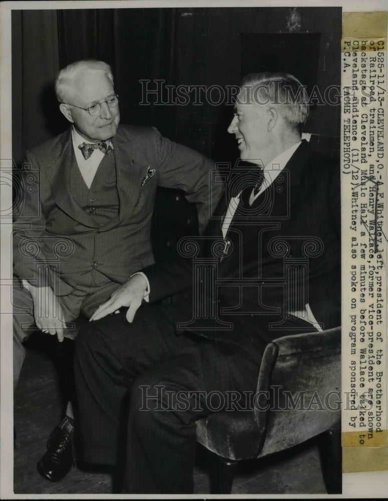 1947 A.F Whitney and Henry Wallace in Cleveland.  - Historic Images