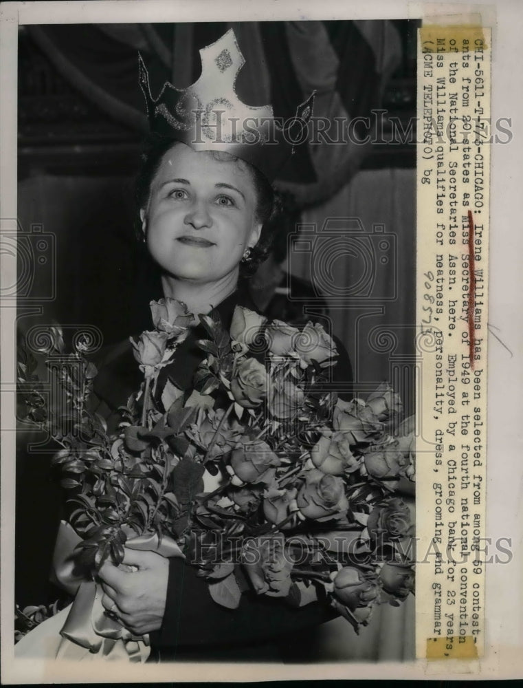 1948 Press Photo Miss Secretary 1949 Irene Williams - nea60544 - Historic Images