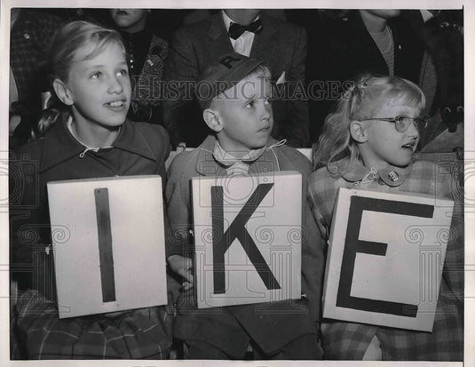 1952 Press Photo President Eisenhower Supporters Leonora Smith & Daniel Smith - Historic Images