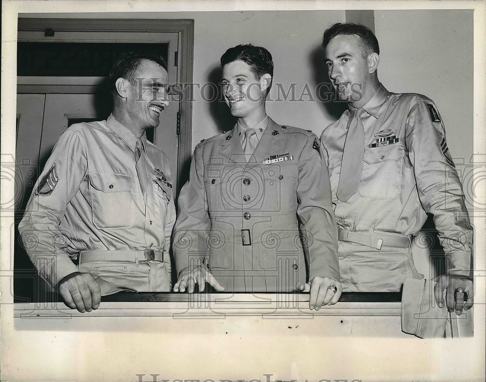 1945 Sgt Howard Stanton, Col Jack Hawkins & Sgt Ralph Orr - Historic Images