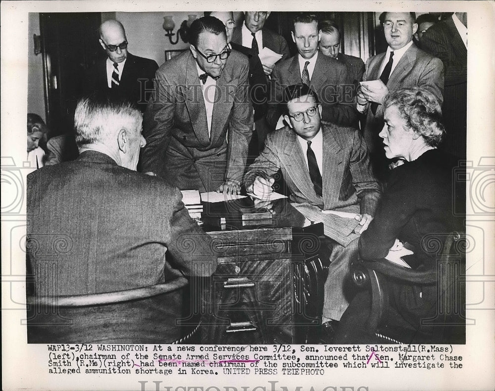 1953 Press Photo Senate Armed Services Committee Sen. Leverett Saltonstall Sem. - Historic Images
