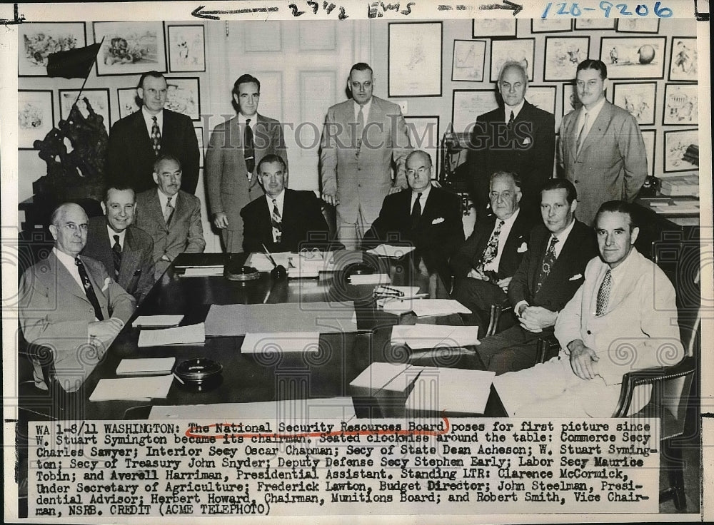 1950 National Security resource board Charles Sawyer Oscar Chapman, - Historic Images