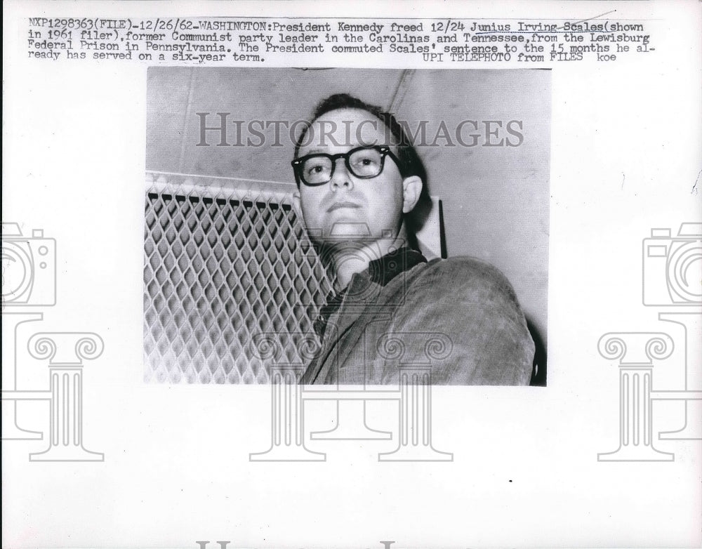 1962 Press Photo Junius Irving Scales Former Communist party Leader Freed Prison - Historic Images