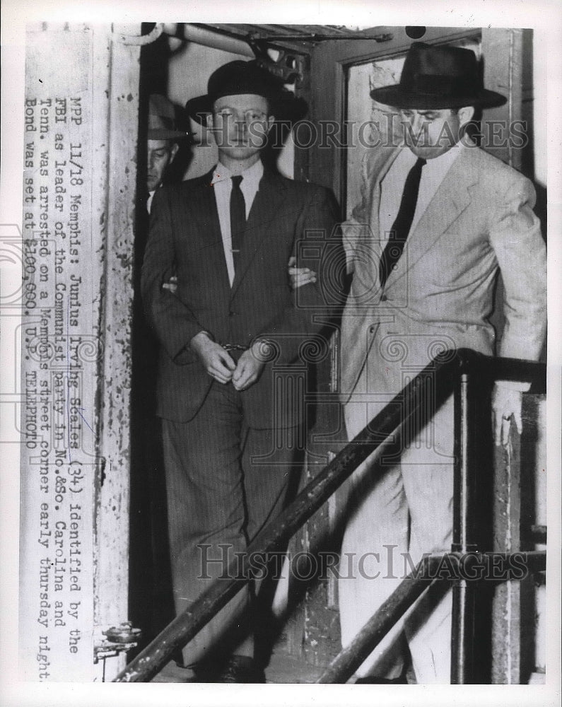1954 Press Photo US Communist Party Leader Junius Scales Arrested In Memphis - Historic Images
