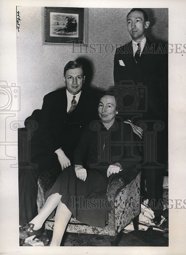 1937 Press Photo Arthur Seder,Mrs. Allan Burns &amp; Willard Seder After Kidnapping - Historic Images