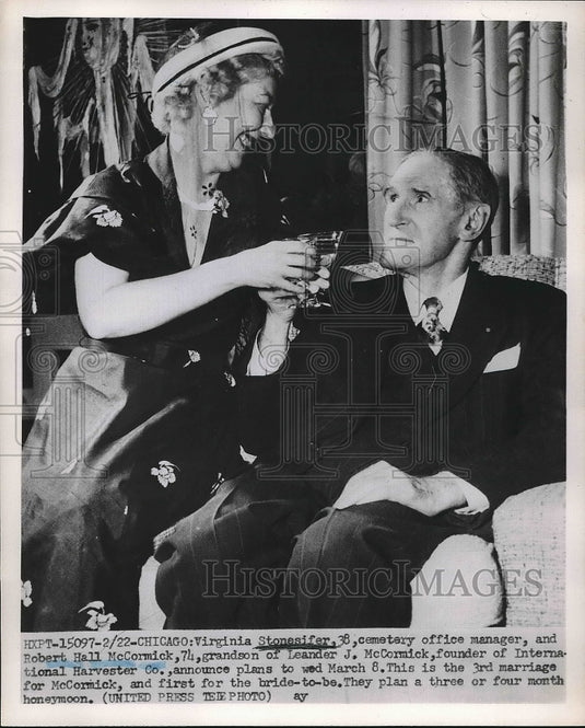 1952 Virginia Stonesifer Cemetery Officer Manager,Robert McCormick - Historic Images