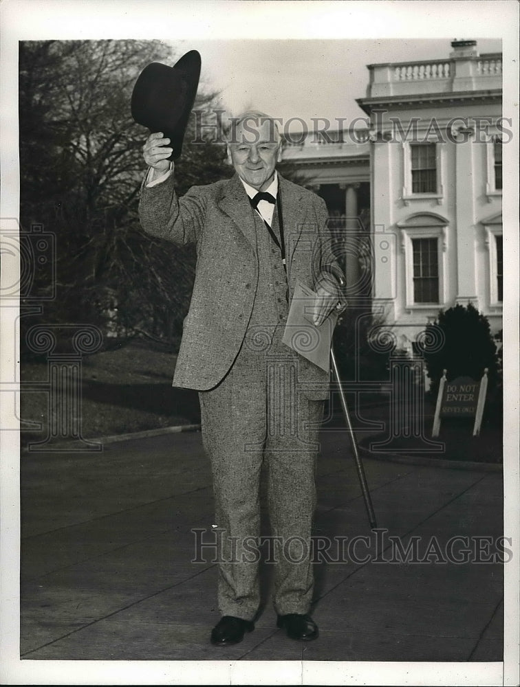 1940 Press Photo United States Ambassador Josephus Daniels Waving At white House - Historic Images