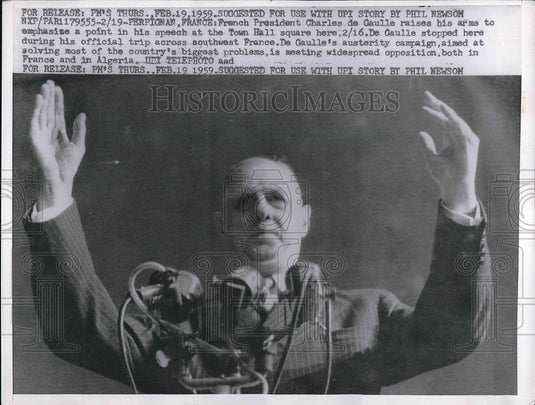 1959 Press Photo French President Charles de Gaulle - nea61040-Historic Images