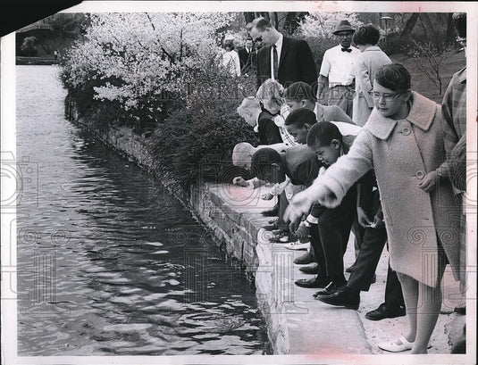 1968 Feeding Fish at Art Museum  - Historic Images