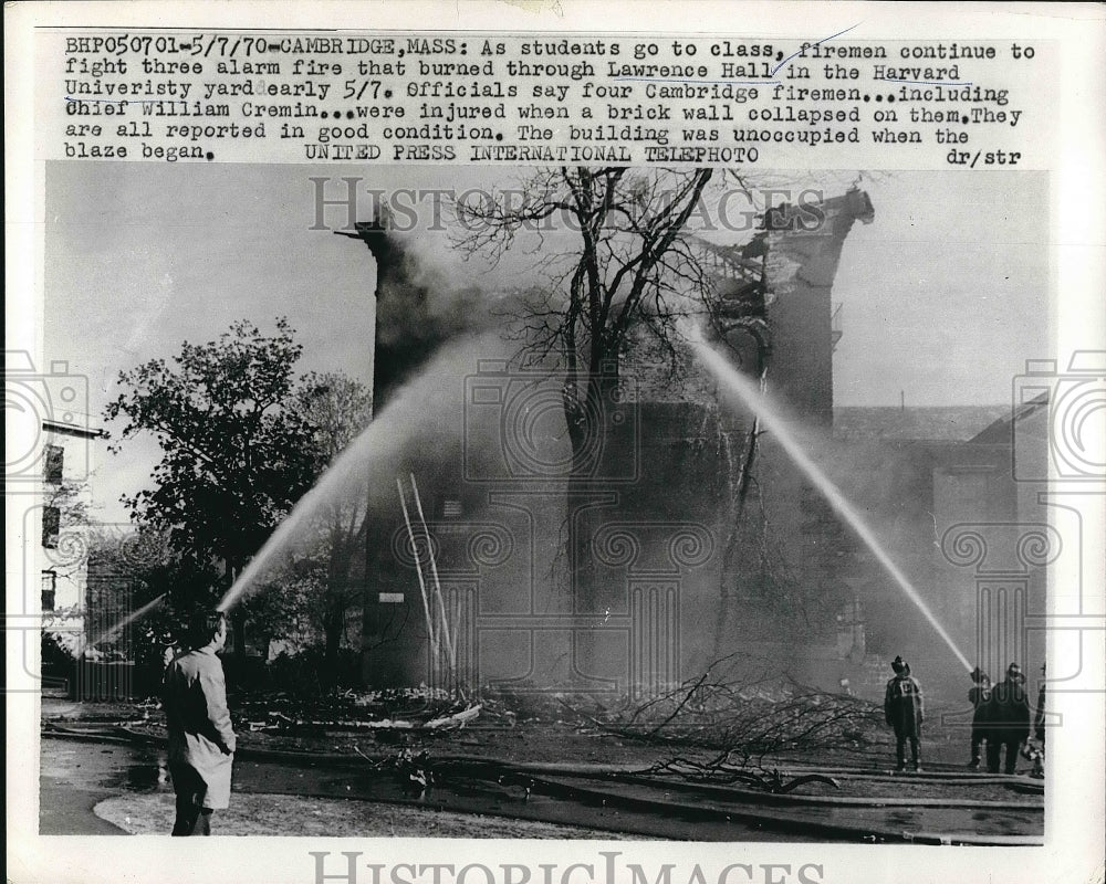 1970 Harvard University Lawrence Hall Destroyed by Fire  - Historic Images