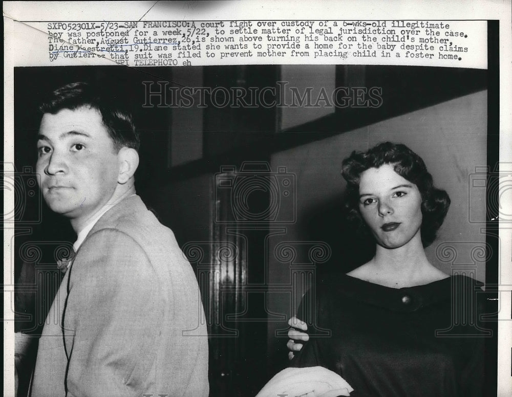 1959 August Gutierrez, Diane Maestretti, Court Fight Over Custody - Historic Images