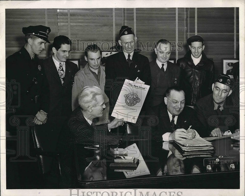 1945 American Legion, J. Earl Schaefer, E. Scheiberling, Frank Hines - Historic Images