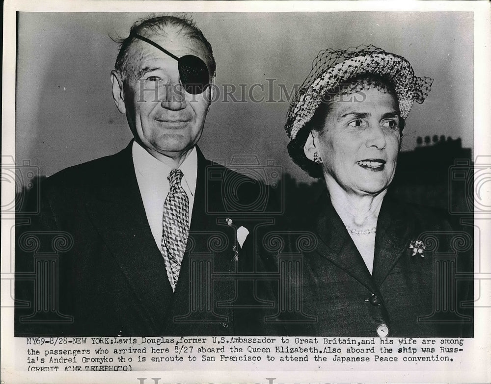 Former US Ambassador to England Lewis Douglas & Wife  - Historic Images