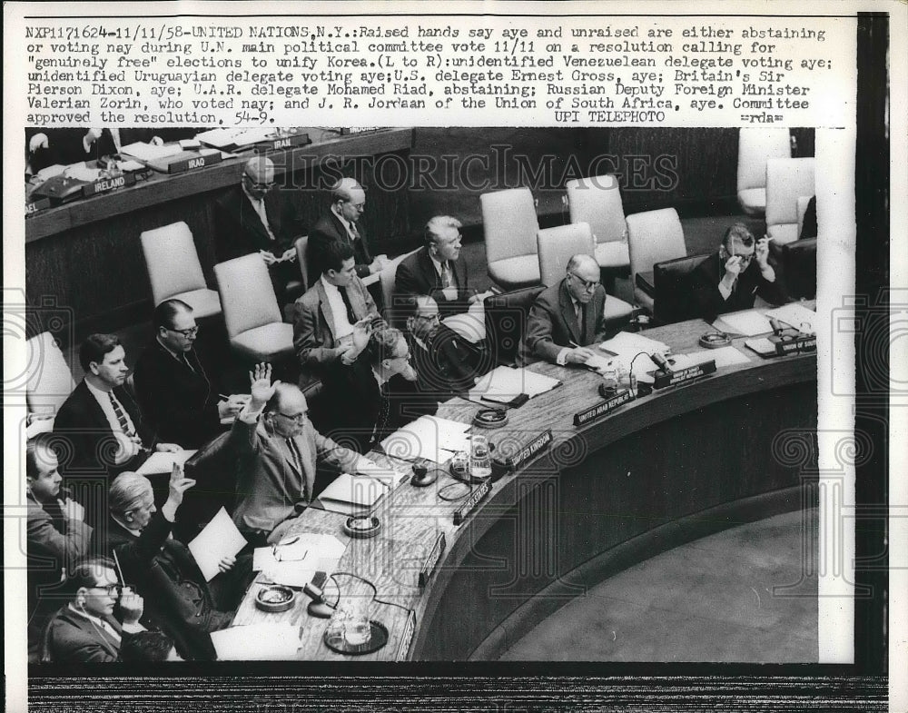 1958 Press Photo United Nations Main Political Committee - nea61291 - Historic Images