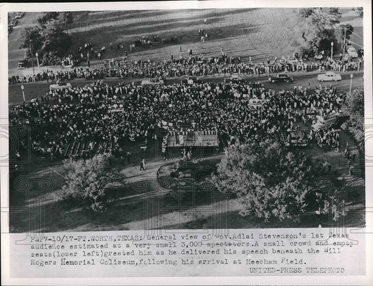 Governor Adlai Stevenson Democratic Presidential Candidate in Texas - Historic Images