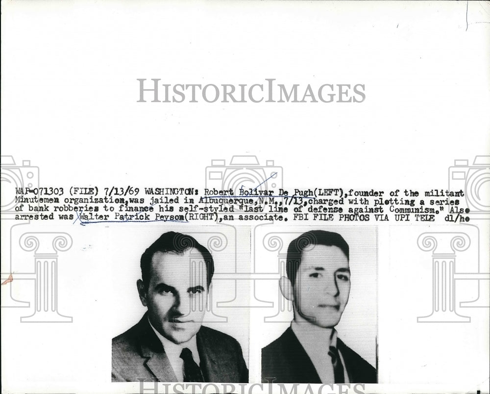 1969 Robert Boliver De Puch Founder of Minutemen Jailed in NM - Historic Images