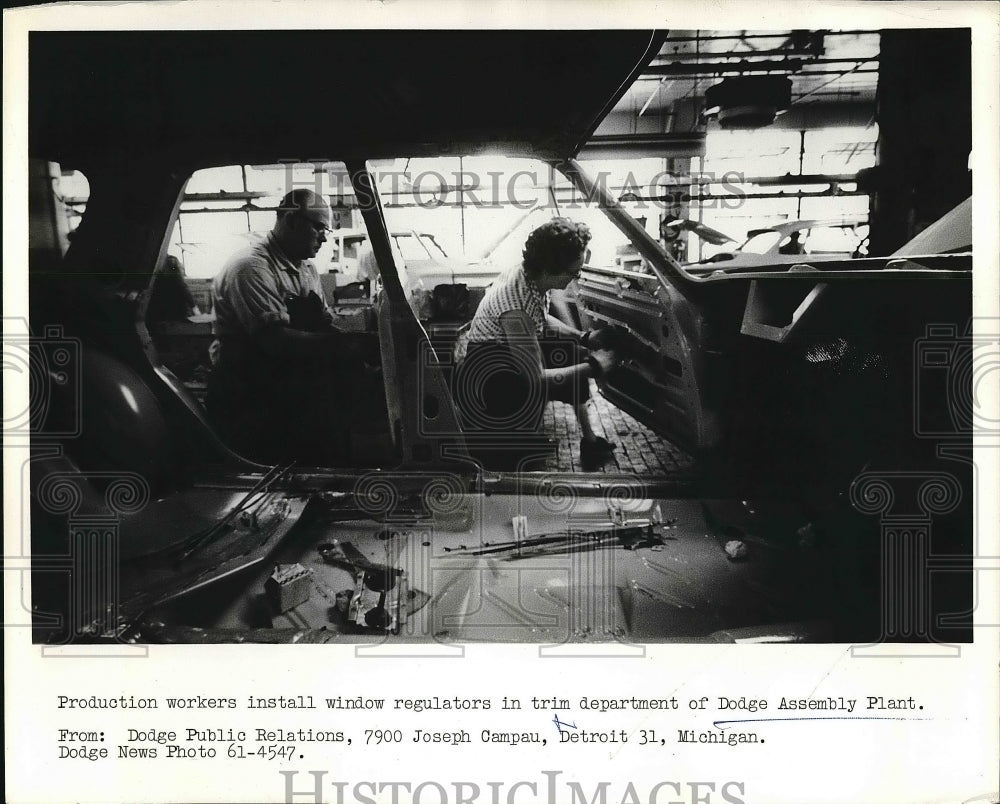 1962 Production Workers Install Window Regulators  - Historic Images