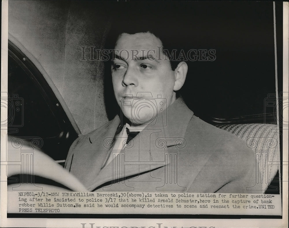 1952 William Barcoski arrested insists he killed Arnold Schuster - Historic Images