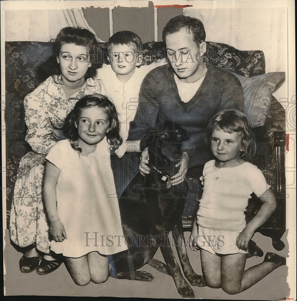1948 Chris the dog rescues his family from fire, Wakefield, Mass - Historic Images