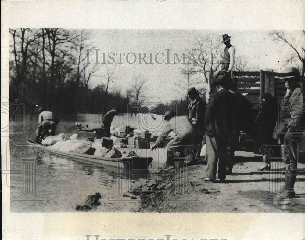 1932 Press Photo flood relief supply boats head for Webb and Sumner, MS - Historic Images