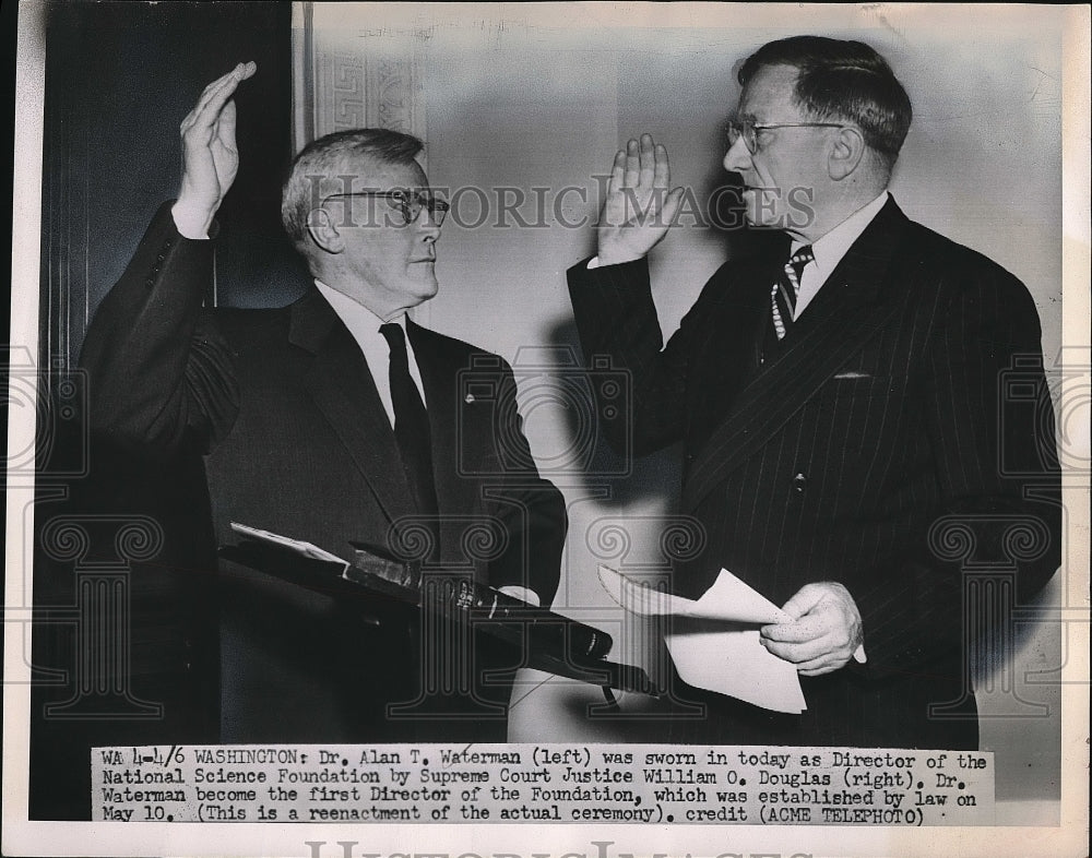 1951 Dr. Alan Waterman Sworn Supreme Court Justice William Douglas - Historic Images