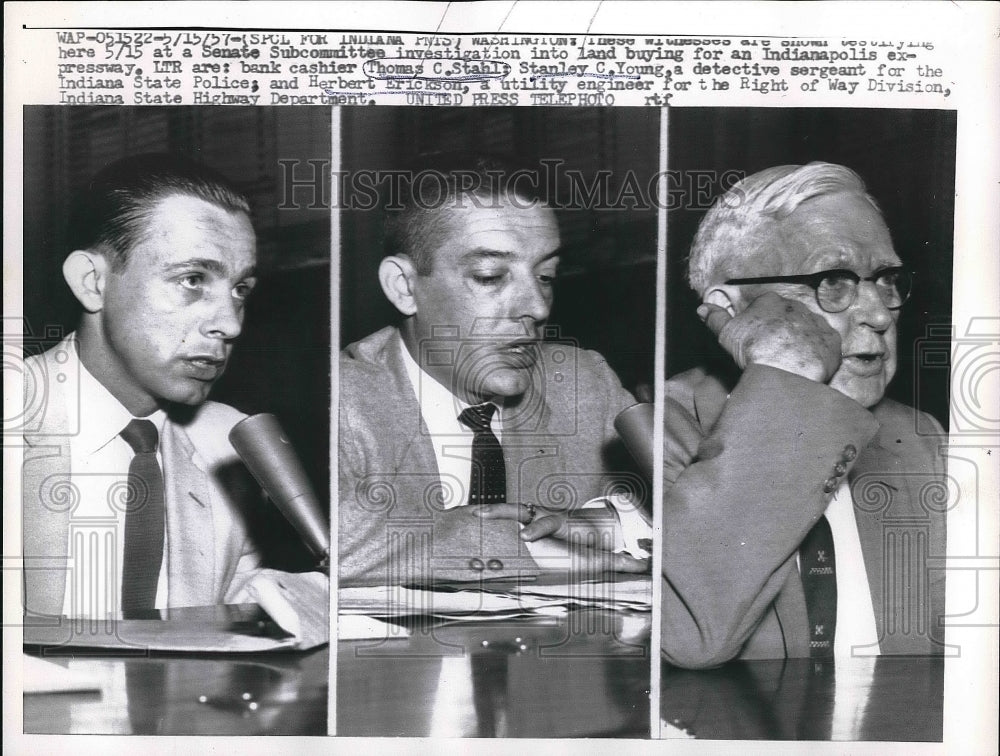 1957 Thomas C. Stahl, Detective Stanley C. Young, Herbert Erickson - Historic Images