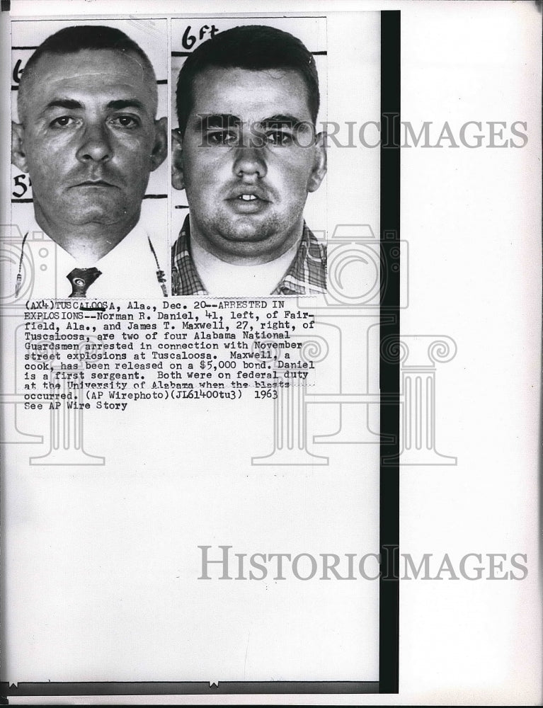 1963 Norman Daniel James Maxwell Alabama National Guardsmen Arrested - Historic Images