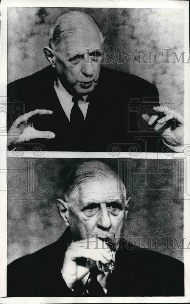 1968 French President Charles De Gaulle Relieves Coughing Spell - Historic Images