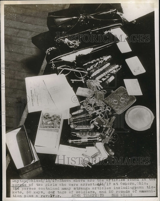 1947 Two Girls Arrested for Stealing  - Historic Images