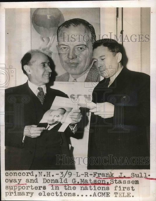 1948 Frank J. Sulloway, Donald G. Matson, Stassen Supporters - Historic Images