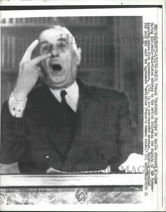 1962 French President Charles de Gaulle  - Historic Images