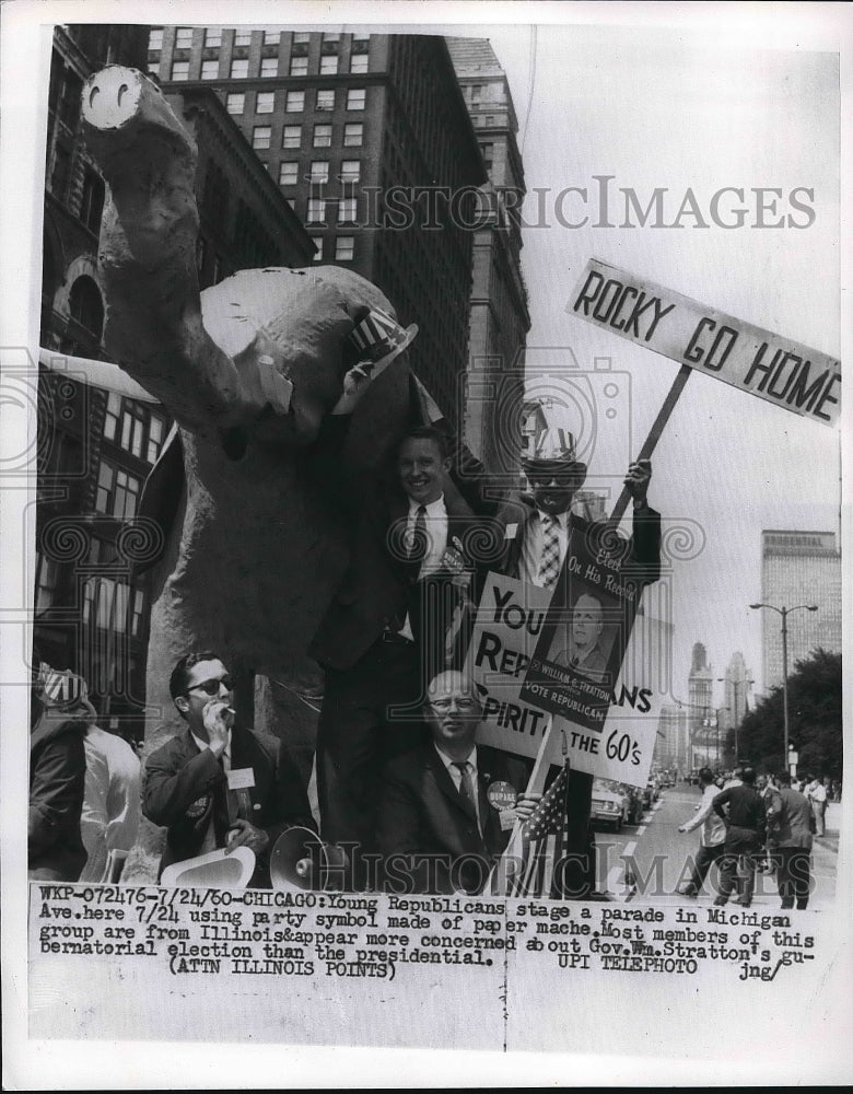 1960 Press Photo Young Republicans Stage a Parade in Michigan - nea61916 - Historic Images