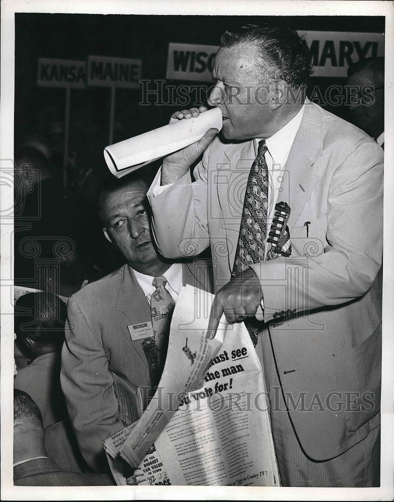 1952 Arthur Summerfield Michigan Delegation at Republican Convention - Historic Images