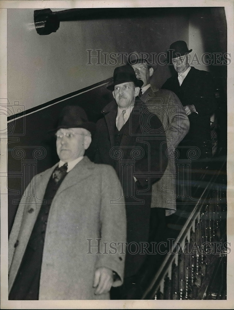 1936 Press Photo Mercer Co. Grand Jury Leaving Courthouse Paul Wendel Inquiry - Historic Images