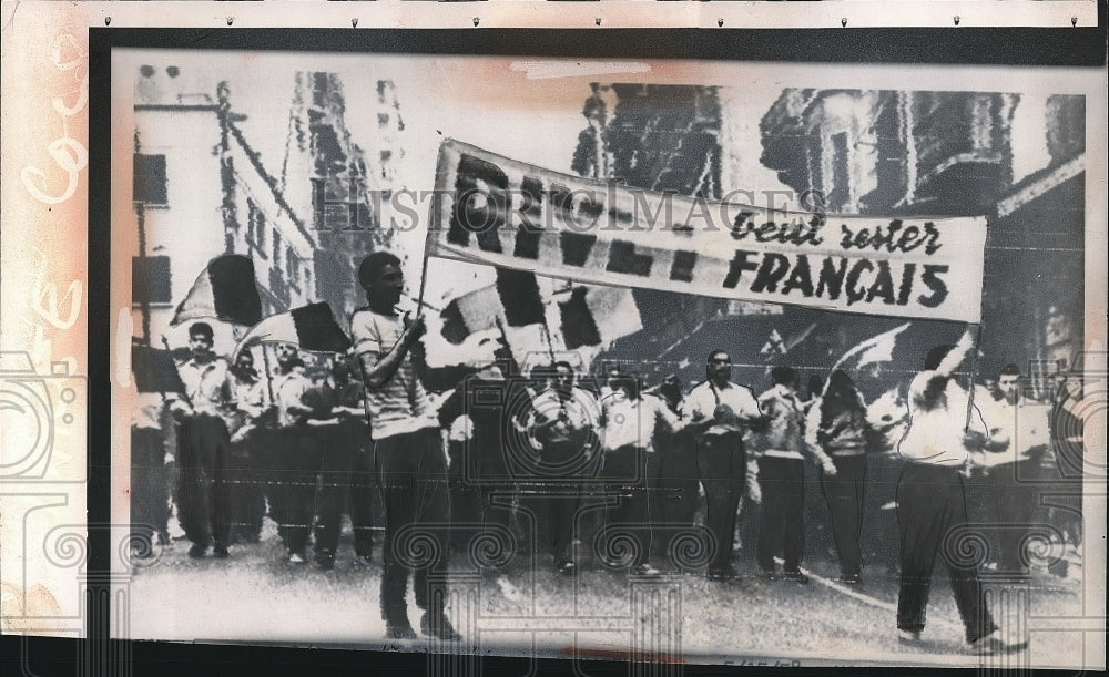 1958 Youth of Algiers in Parade &quot;Committee of Public Safety&quot; - Historic Images