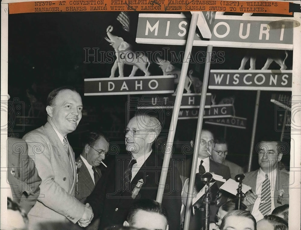 1940 Press Photo Convention Philadelphia Governor Harold Stassen - nea62029 - Historic Images