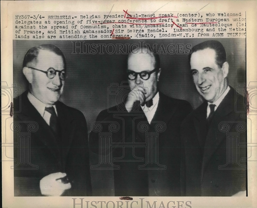 1948 Belgian Premier Paul Henri Spaak  - Historic Images