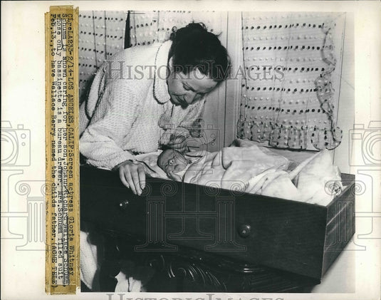 1948 Press Photo actress Gloria Whitney Schumm & son, Johann Wallace - Historic Images