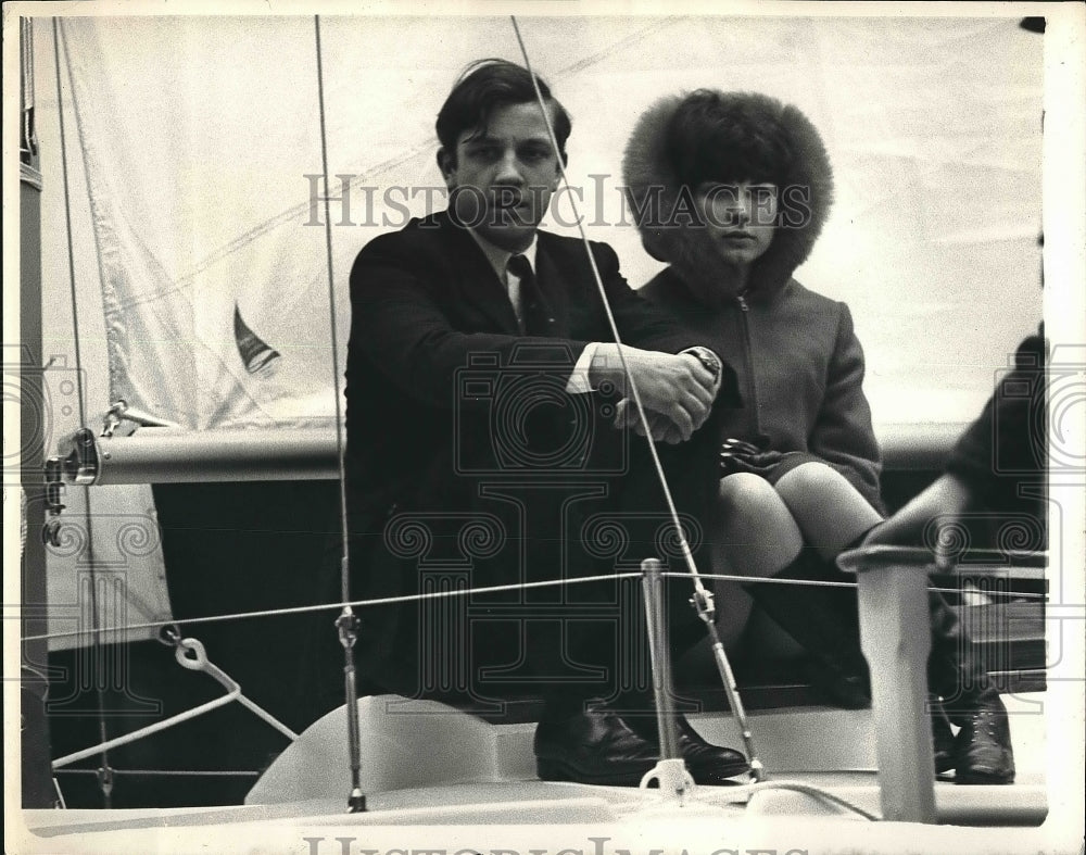 1969 Press Photo Jeanette Kendryna, Geoffrey Williams, Transatlantic Boat Race - Historic Images