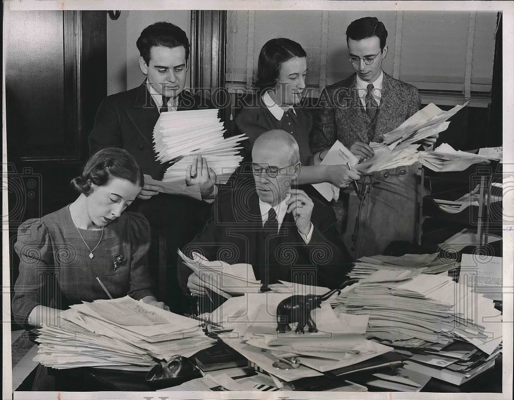 1940 Sen. Charles W. Tobey, members of his office staff  - Historic Images