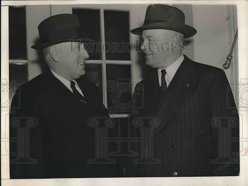 1941 Sen. Elbert Thomas &amp; Gov. Herbert Maw of Utah at White House - Historic Images