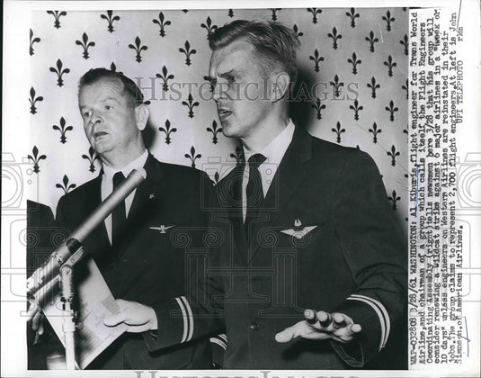 1961 Press Photo Al Kiburis TWA Flight Engineer & Chairman - nea62117 - Historic Images